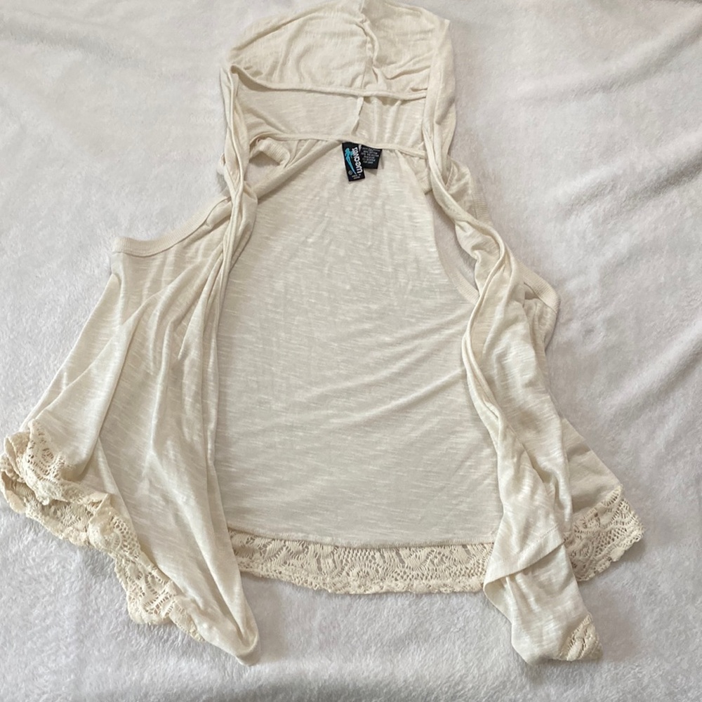 Weavers sleeveless hooded cardigan (XL)